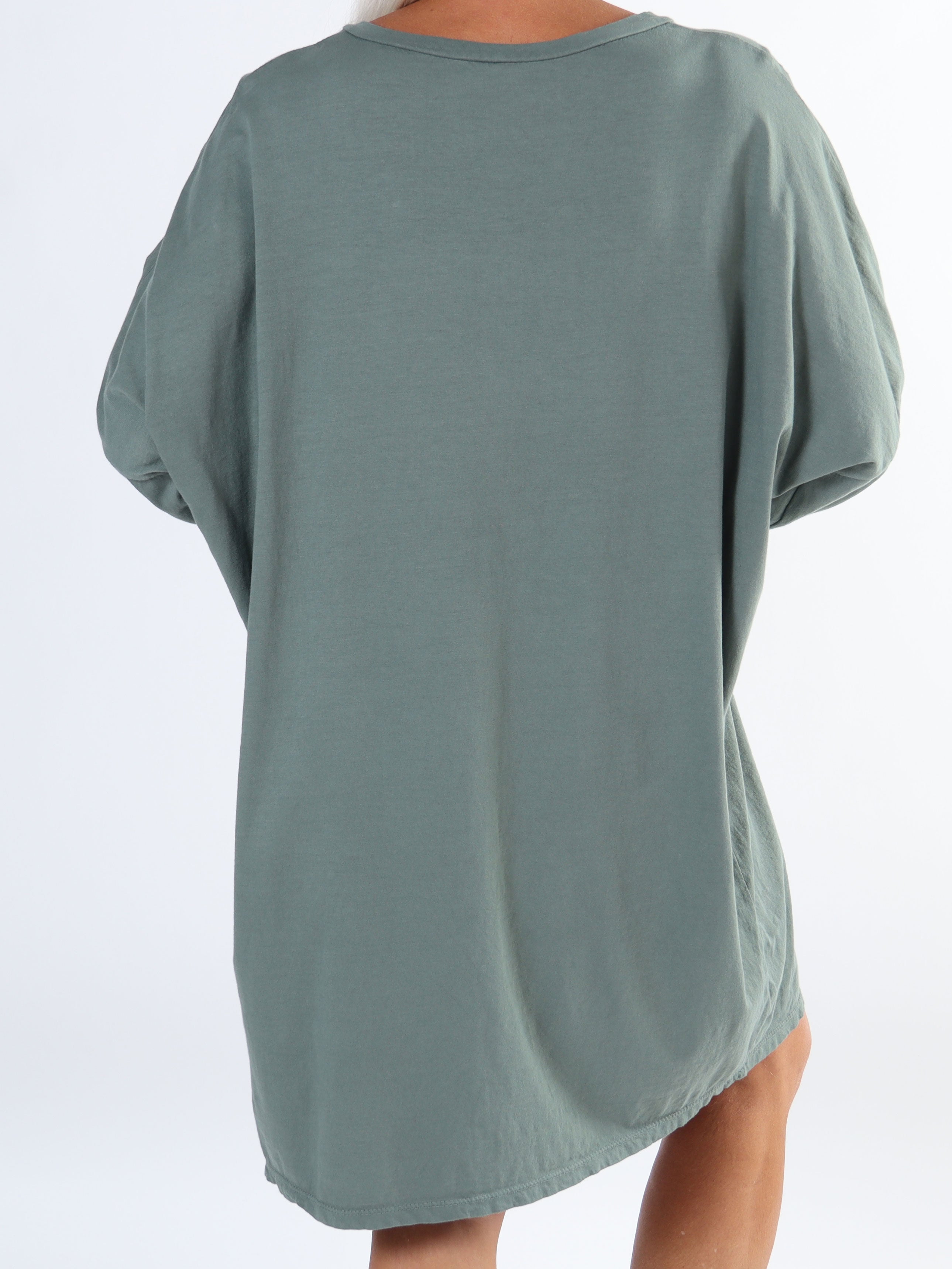 Bree Long Sleeve - Plus size kjole i bomuld med guld tekst foran